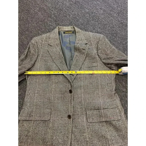 Brooks Brothers Men Gray Houndstooth Notch Lapel Camel Hair Single Breas… - Picture 8 of 11
